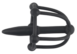 Penis Plug with Glans Cage - dilatátor s klíckou a stimulačními kuličkami