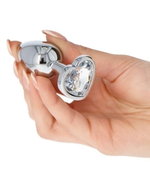 Butt Plug Diamond - anální kolík, se šperkem srdce vel. S