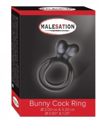 Malesation basic Bunny - erekční kroužek na penis a varlata se stimulátorem