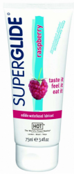 Lubrikační gel HOT Superglide - jedlá malina (75ml)