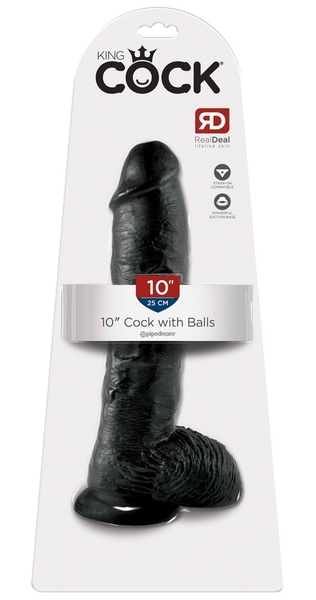 King Cock 10 inch Balls B - velmi realistické dildo s přísavkou a varlaty