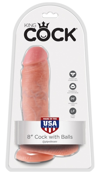 King Cock 8 inch Balls - realistické dildo s varlaty a přísavkou
