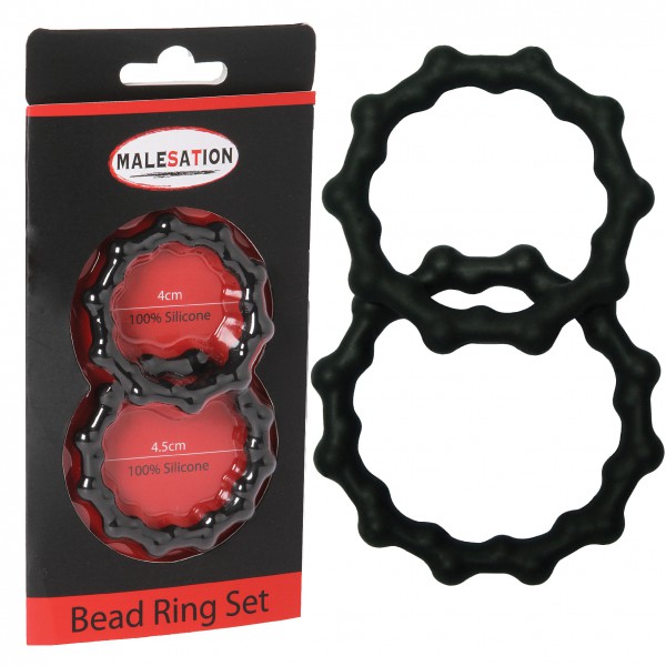 Malesation Bead Ring Set - sada dvou masážních kroužků pod varlata