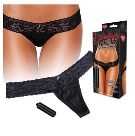 HUSTLER Vibrating Panties - diskrétní vibrační kalhotky s krajkou